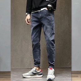 Men's Jeans Trousers Cropped Stretch Elastic For Men Harem Male Cowboy Pants Japanese Street Style Regular 2023 Korean Autumn Retro Xs