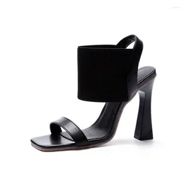 Sandals 2024 Sexy High Heels Women Pumps Comfort Shoes Block Ladies Buckle Female