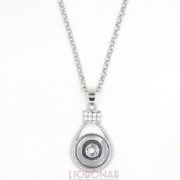 Whole Snap Jewellery Interchangeable Crystal Snap Pendants Necklace Fit 18mm Snap Buttons Jewellery Bijoux Collier281y