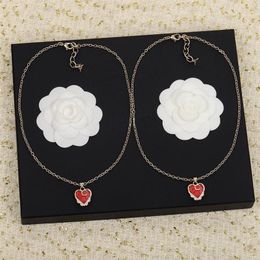 Top quality heart shpe drop earring with sparkly diamond and red color acrylic material pendant necklace for women wedding jewelry251m
