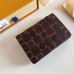 Fashion men women luxurys designers wallet M63801 6 color card holder High quality Snap wallet luxury card holder Designer bag with box leather wallet card clip