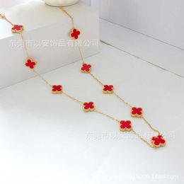 Designer Jewellery Luxury VCF Fashion Accessories Ten Flower Pendant Necklace Lucky Four Leaf Grass 10 Flower Necklace Collar Chain Fritillaria Necklace Agate GYAR