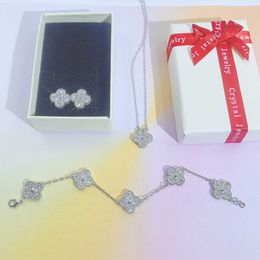 Link Designer Bracelet Jewellery Luxury Chain VanCa Kaleidoscope 18k Gold Van Clover Bracelet with Sparkling Crystals and Diamonds Perfect Gift for Women Girls AI9F