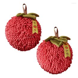 Towel Fuzzy Ball Towels Persimmon Shaped Hand Drying Kitchen & Bathroom Cream Absorbent With Hook For