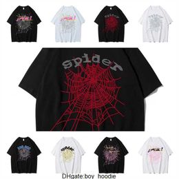 2024 Men T Shirt Pink Young Thug Sp5der 555555 mans Women 1 Quality Foaming Printing Spider Web Pattern Tshirt Fashion Top Tees JV1E
