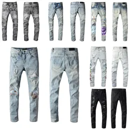 Jeans masculinos roxos Ksubi Jeans Designer Mens Roxo Rasgado Reto Regular Denim Lágrimas Lavadas Velho Longo Preto Stackeds Homens Amirs Calças Moda Marca TureJean