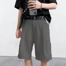 Men's Shorts Fashion Suit Mid-rise Colorfast Work Straight Wide Leg Male