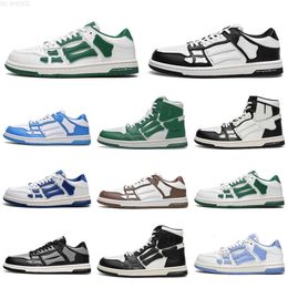 10A Designer Men High Athletic Shoes Skelet Bones Women Black White Blue Green Casual Sports Shoes Outdoor Skel Top Low Genuine Leather Lace Up Luxury Trainer Sneaker