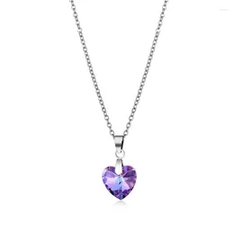 Pendant Necklaces Fashion Film TITANIC Heart Of The Ocean Necklace Sea With Unique Purple Crystal Chain For Women Party Jewelry Gift