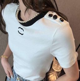 Womens T Shirt Designer For Women Shirts With Letter And Dot Fashion tshirt Embroidered letters Summer Short Sleeved Tops Tee Woman Slimming trend