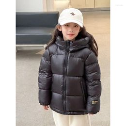 Down Coat 23 Autumn And Winter Black Gold Children's Jacket Boys Girls Thickened Warm Hoodie Padded Medium Big Child