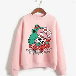 Men's T Shirts Funny Cartoon Strawberry Milk Frog Printed College Students Korean Sweater First Choice 2023
