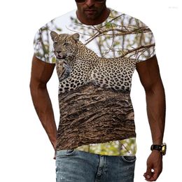 Men's T Shirts 2023 Summer T-shirt Animal Cheetah 3d Printed Fashion Short Sleeve Top Micro Elastic Sports Fitness