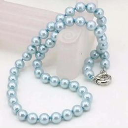 Necklaces Light blue Akoya Shell Pearl Necklace