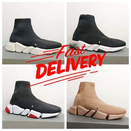 Designers Belencge Speeds 2.0 V2 Casual Shoes Platform Sneaker Men Women Tripler S Paris Socks Boots Brand White Blue Light High