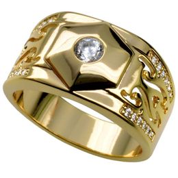 MEN'S 18K GOLD FILLED WEDDING ENGAGEMENT RING BAND R285 SZ 8-15332z