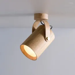 Wall Lamp Nordic Style Lighting Rotating Oak Bedside Reading Japanese Aisle Solid Wood Log
