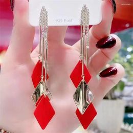 Dangle Earrings Simple Portable Tassel Decorate Geometry Cube Delicate Small Health & Beauty Long Temperament Beautiful