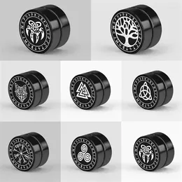 Backs Earrings Small Black Punk Magnet Clip/Stud For Women Men Boy Fashion Geometry Stainless Steel Jewelry Accessories