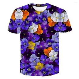 Men's T Shirts Summer Flower Streetwear Fashion T-shirt Boy Girl Kids 3D Printed Casual Short Sleeve Men Women Children Cool Tops Tee
