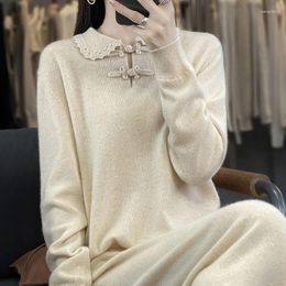 Casual Dresses Cashmere Dress Women's Autumn And Winter Doll Collar Knitted Wool Long Skirt Loose Slim Bottoming Sweater