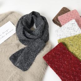 Scarves Knit Scarf Women And Men Solid Colour Winter Warm Knitted Long Ladies Adults Kids Christmas Year Gift D615
