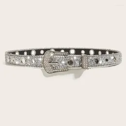 Belts Bling Belt For Jeans Cowgirl Waistband Crystal Drop