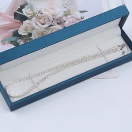 Choker Classic Small Size Round Pearl Necklace With 925 Sterling Silver Clasp Chocker Boxfor Gift