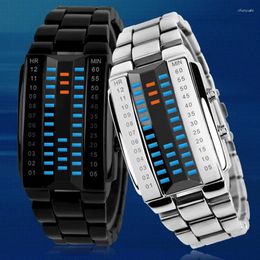 Wristwatches Fashion Binary Led Watch Men Sports Watches Multifunctional Electronic Wristwatch Relogios Masculinos Relojes Para Hombre