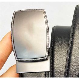 57% Belt Designer New High quality alloy cardamom buckle men's casual personalized fashionable and versatile gun color three inches with 3.4cm strap body