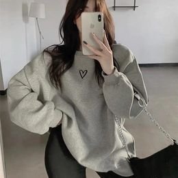 Women's Hoodies Fleece And Thick O-neck Hoodie Long Sleeve Sweatshirt Funny Streetwear Women Hooded Tracksuit Winter Warm Harajuku Pullover