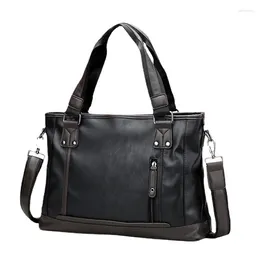 Briefcases Men's Bags 15.6inch Laptop Bag For Men Document A4 PU Leather Totes Business Office