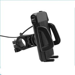 Holders 2 in 1 IP65 Waterproof Motorcycle Cell Phone Mount Holder with 5V 2.4A USB Charger Power Switch 4.5FT Power Cable UCH01 30PCS/LOT