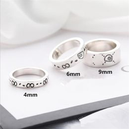 Fashion simple fairy Band Rings couple skull design party shiny men and women jewelry gift for lover does not fade2829