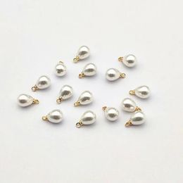 Polish New arrival! 13x8mm 100Pcs Plating Real gold/Imitation pearl Drop Charm for Earring DIY Making, Jewelry Findings & Component