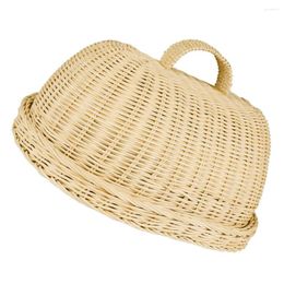 Dinnerware Sets Rattan Cover Storage Tray Wove Fruit Bread Hamper Dome Protective Kitchen Accessory Fruitful