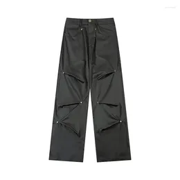 Men's Pants Folding Designer Office Black Cargo For Men Women Wide Leg Trousers Winter Spring Clothing Streetwear Vintage