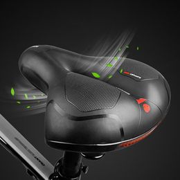 Bike Saddles Hollow Breathable Bicycle Saddle Men Women MTB Road Bike Saddle Shock Absorbing Comfortable Big Butt Bike Seat Safety Warning 230630