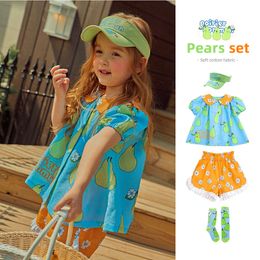 Clothing Sets Kids Clothes T Shirts Shorts For 2023 Summer Child Girls Boys Pear Printed Short Sleeve Blouse Hoodies Children's Clothings 230630