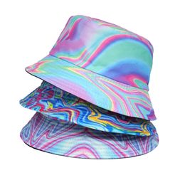 2023 Fashion Men Women Bucket Hat Summer Reversible Print Panama Hat Bob Fisherman Cap