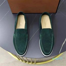 Luxury - summer walk flats men casual loafer soft suede leather shoes slip on Elastic Beef Tendon Bottom designer shoes for man with box 38-46