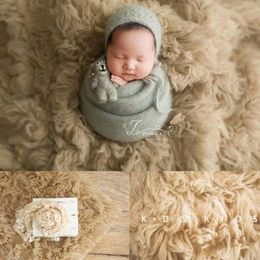 Keepsakes born Pography Props Big Size Flokati 150x120cm HandKnitted Pure Greek Wool Blanket Baby Po Boy Girl Background Mat 230701