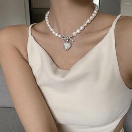 Choker LONDANY Necklace Retro Fashionable Knots Love Freshwater Pearl Delicate Temperament Girl's Chain