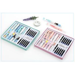 Pens Children Student Correct Posture Cartoon Fountain Pen Set Include Erasing Pen Ink Cartridges Converters The Best Christmas Gift