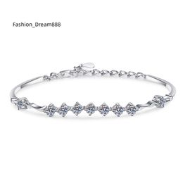 GRA Certificate 1.35CT Moissanite Diamond Bracelets Wholesale Fine Fashion 925 Sterling Silver Jewelry Adjustable Bracelet