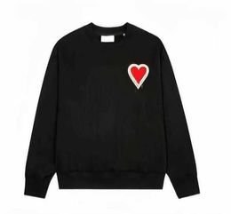 Hoodie Male and Female Designers Paris Hooded Highs Quality Sweater Embroidered Red Love Spring Round Neck Jumper Couple Sweatshirts V1