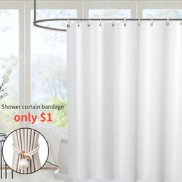 Appliances White Shower Curtains Waterproof Thicken Bath Curtain Solid Color Polyester Fabric Partition Curtain Home Bathroom Accessories