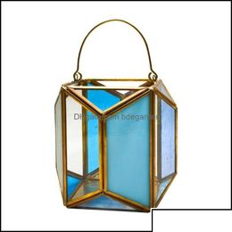 Candle Holders Lantern Tea Light Stand Candleholders Geometric Trapezoid For Living Room And Bathroom Decoration Candl Drop Delivery Dhqtp