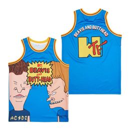 Curtains Bg Basketball Jerseys Beavis and Butthead Jersey Embroidery Sewing Outdoor Sportswear Hiphop Culture Movie Blue Summer New