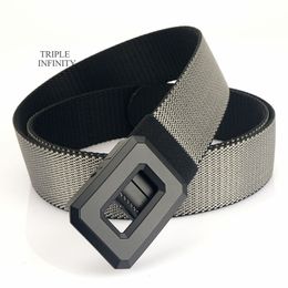 Belts Luxury Rotatable Metal Buckle Belts For Men Breathable Two Sides Different Colours Waistband Elastic Tactical Belt Hiking 230630